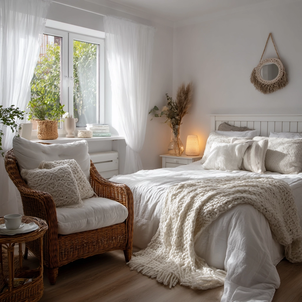 white aesthetic bedroom ideas 58