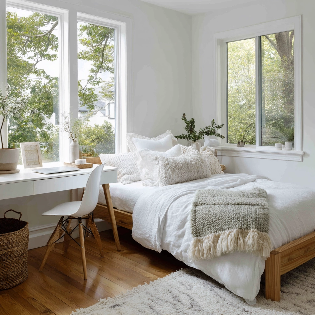 white aesthetic bedroom ideas 7