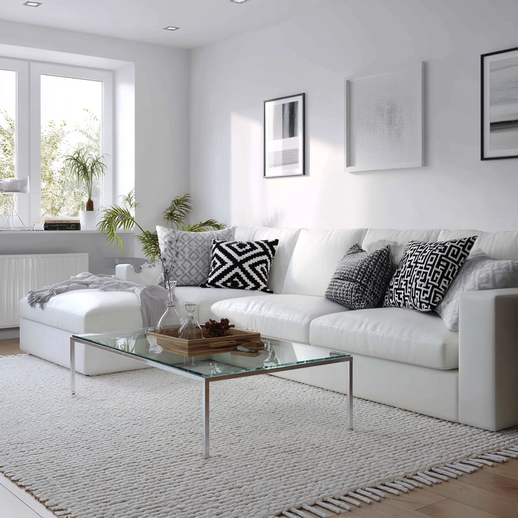white living room decor 15