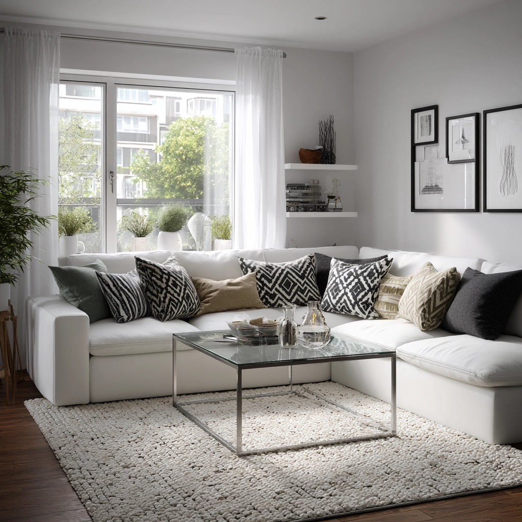white living room decor 16