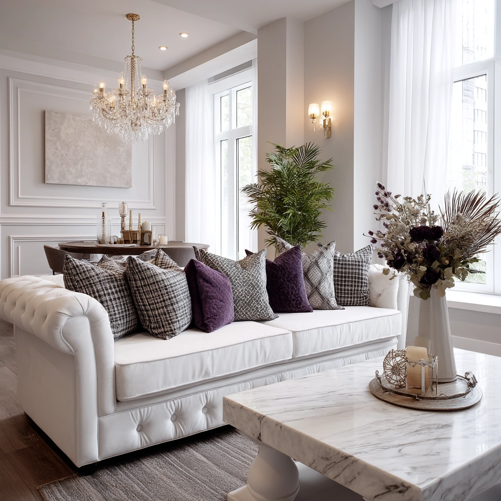 white living room decor 26