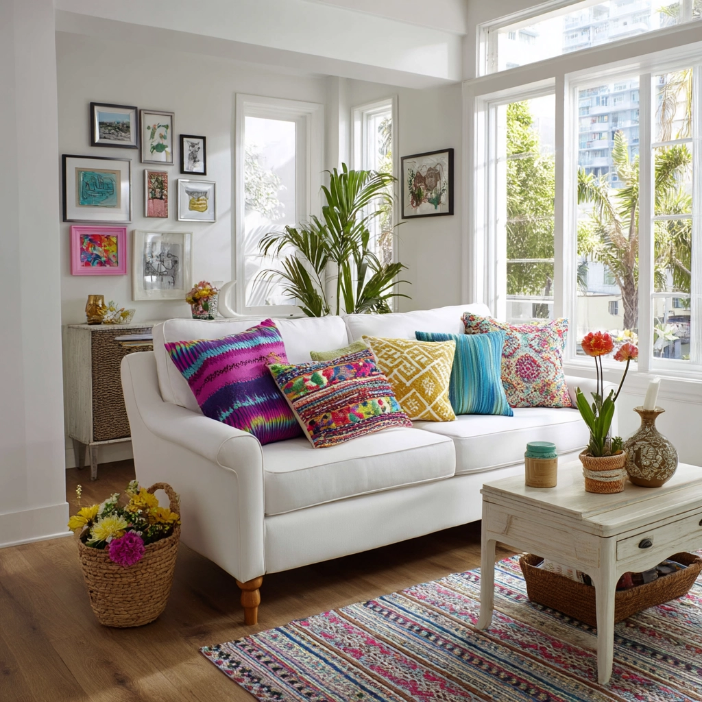 white living room decor 37