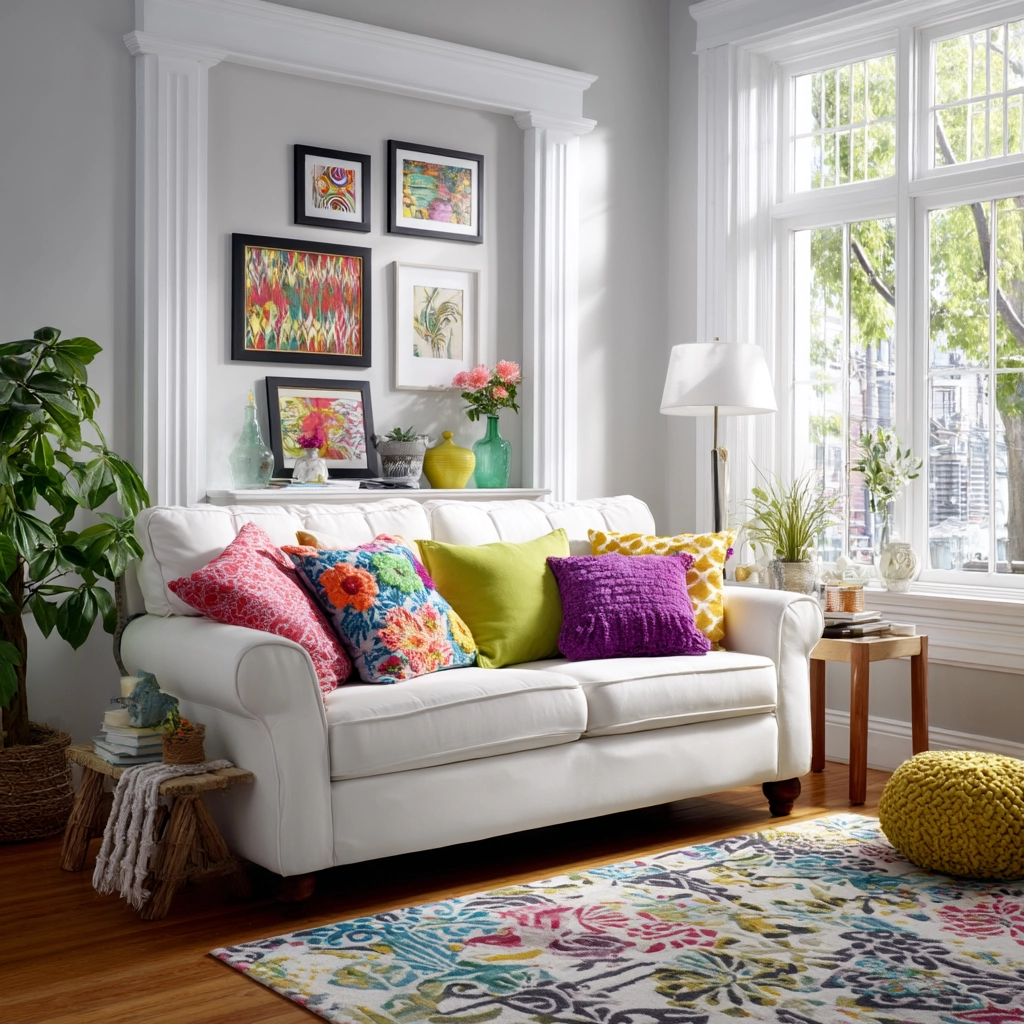 white living room decor 39