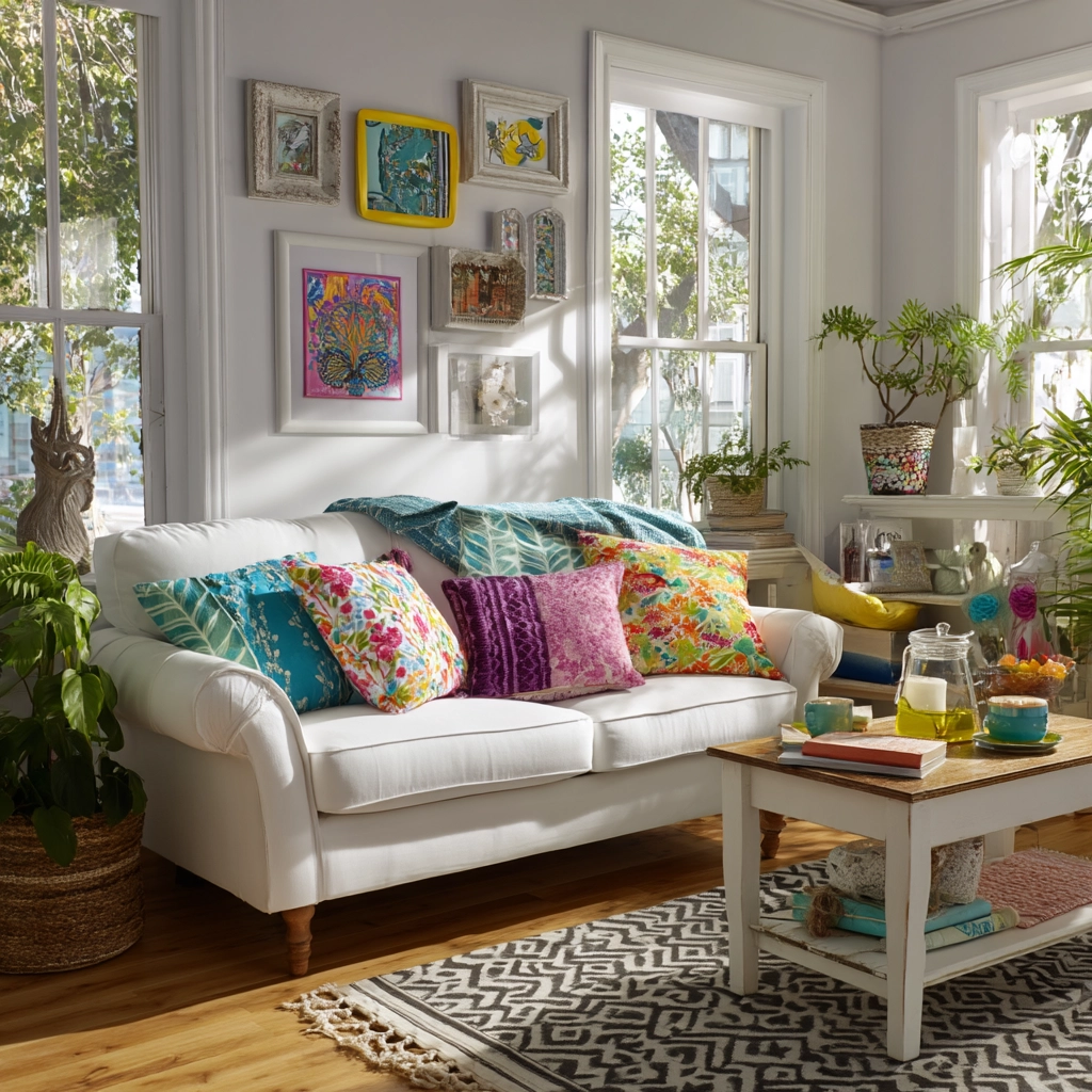 white living room decor 40