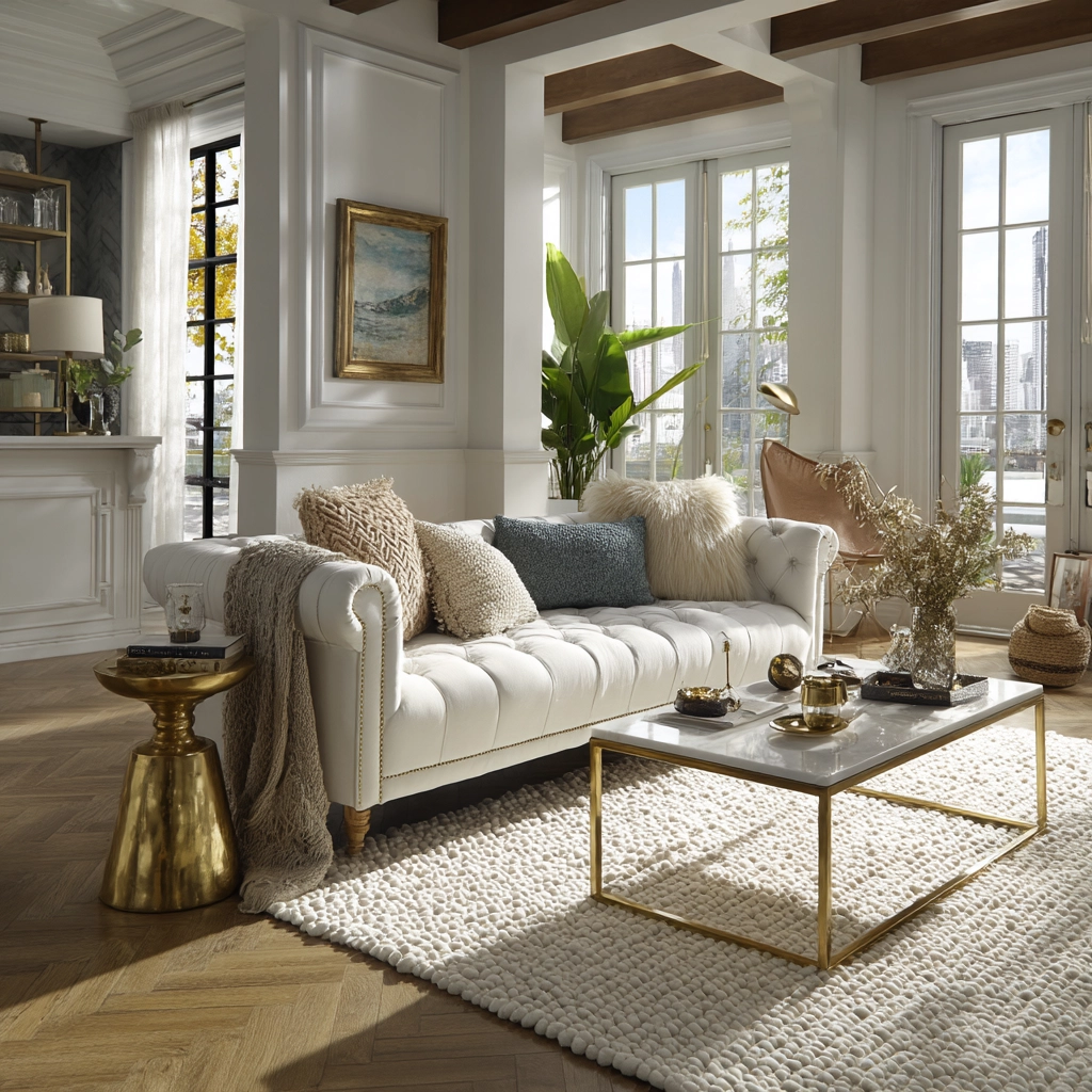 white living room decor 41