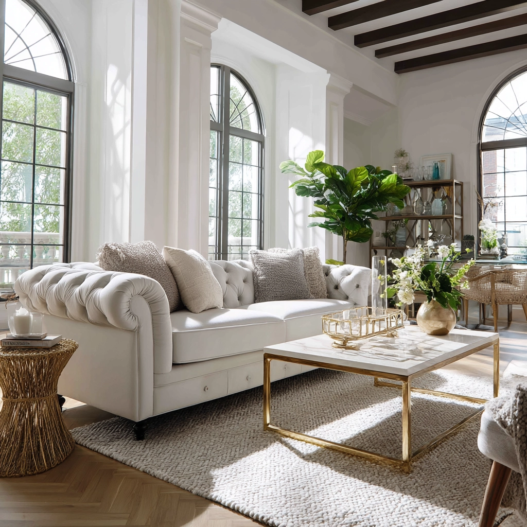 white living room decor 44