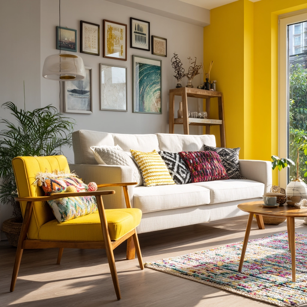 yellow living room ideas 45